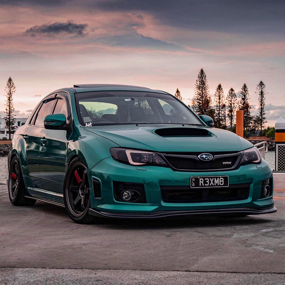 Subaru Impreza GVB GRB Liberal style front lip by JSAI Aero aftermarket body kit angled view