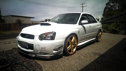 Subaru Impreza WRX GDB double canards by JSAI Aero aftermarket front bumper canards aerodynamic upgrade