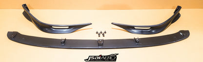 Subaru WRX Bug Eye 2001-2002 3-piece front lip kit front angle view installed on bumper