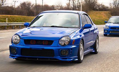 Subaru WRX Bug Eye 2001-2002 3-piece front lip kit installed on front bumper
