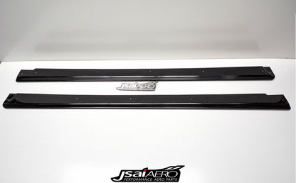 Toyota AE86 Levin Trueno Zenki style side skirt extensions by JSAI Aero, aftermarket body kit upgrade for classic JDM Sprinter enhancing side profile and styling