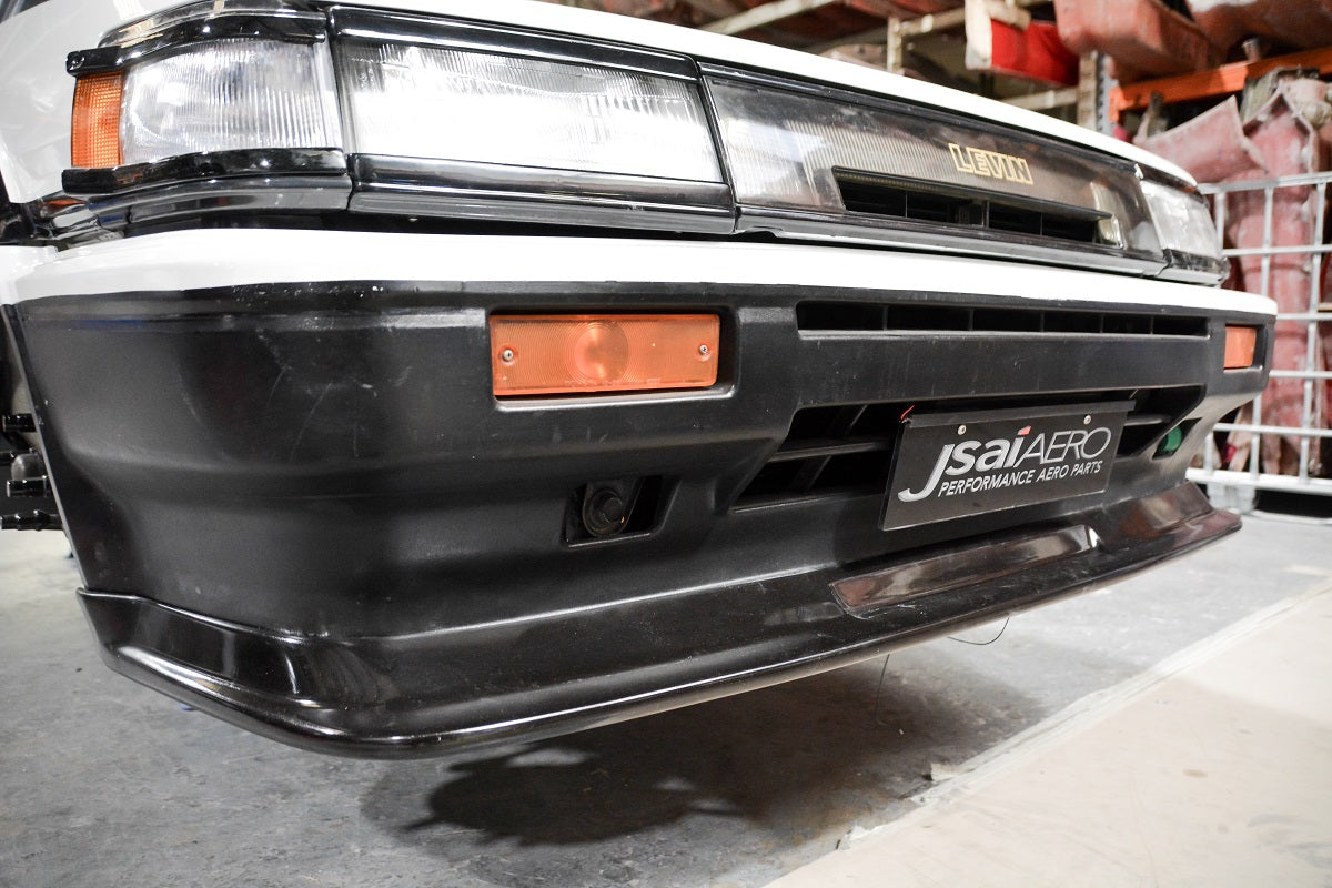 Toyota AE86 JDM Zenki style front lip, aftermarket upgrade for front bumper enhancing aerodynamics and classic JDM styling