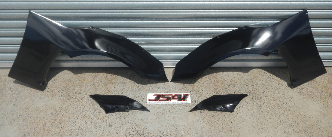 Toyota GT86 Subaru BRZ Rocket Bunny style front fenders in gel coat finish by JSAI Aero aftermarket widebody kit
