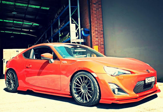 Toyota GT86 Subaru BRZ Rocket Bunny widebody kit by JSAI Aero installed street view aftermarket body kit

