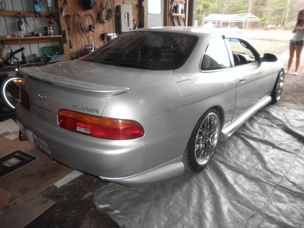 Toyota Soarer with Bomex rear pods installed, aftermarket body kit upgrade enhancing rear styling and aerodynamic appearance