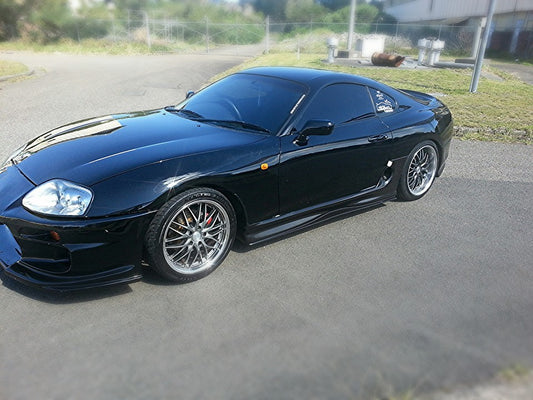 Ridox side skirts for Toyota Supra, aftermarket body kit upgrade enhancing side profile styling and aerodynamic performance